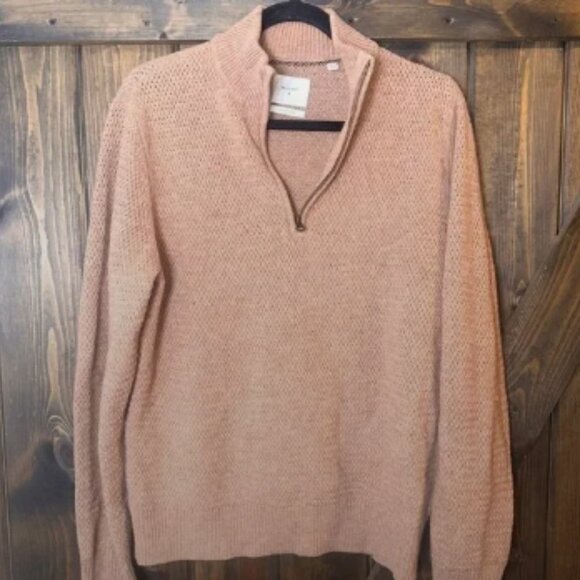 Billy Reid Tan Zip Up Sweater - Picture 1 of 3